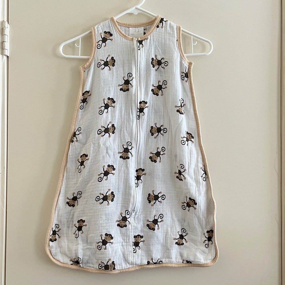 Aden + Anais Baby Monkey Sleep Sack Small‎ 0-6M Breathable Wearable Blanket Cozy